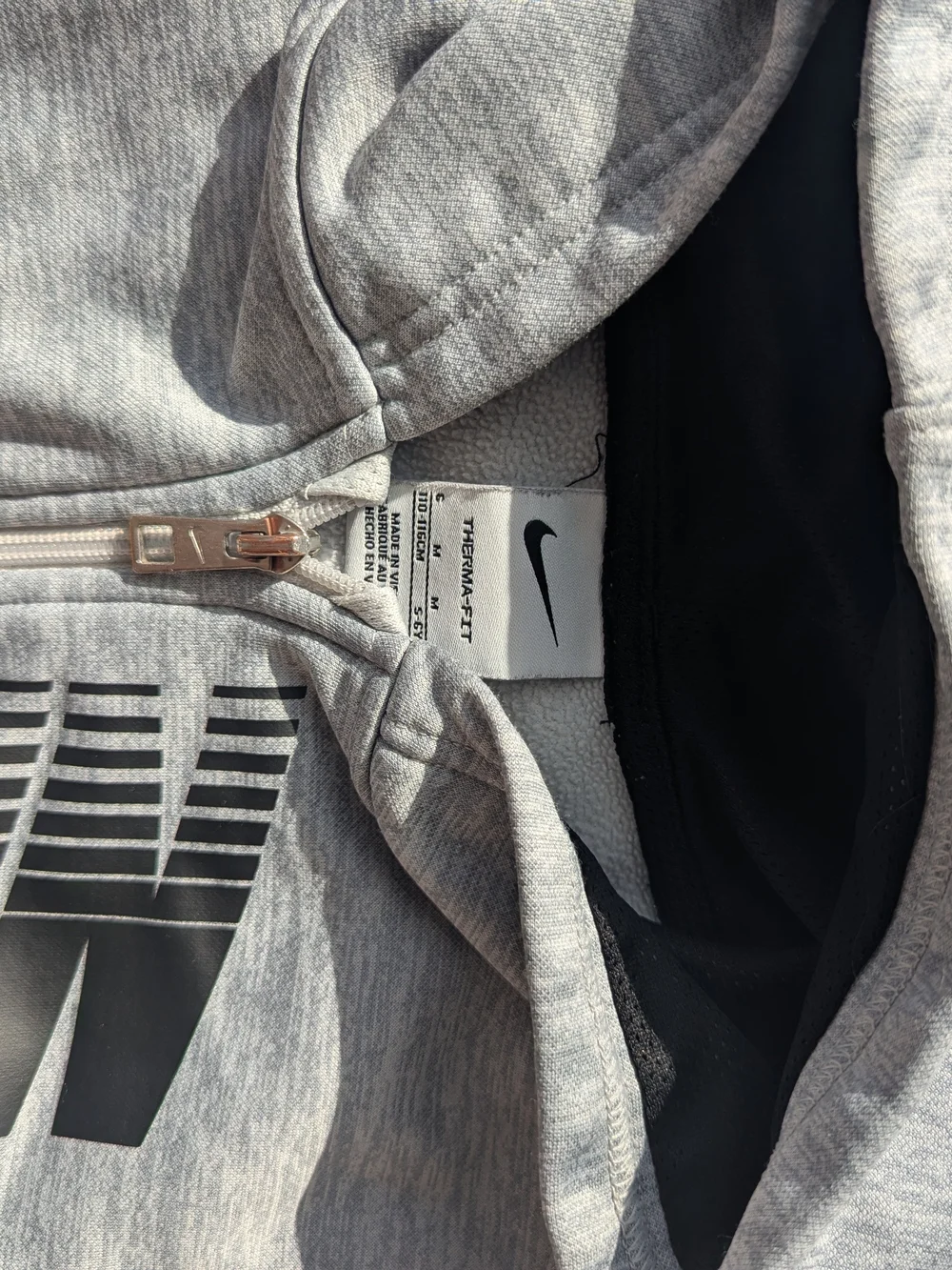 Nike Kid's Gray Full-Zip Hooded Jacket